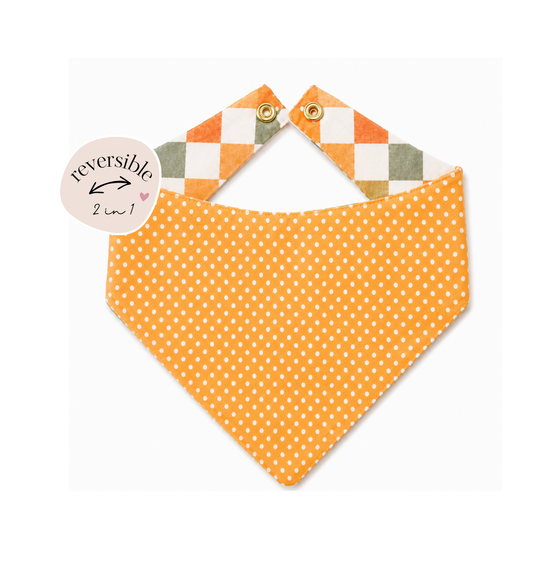 Pumpkin Patch Plaid Reversible Bandana
