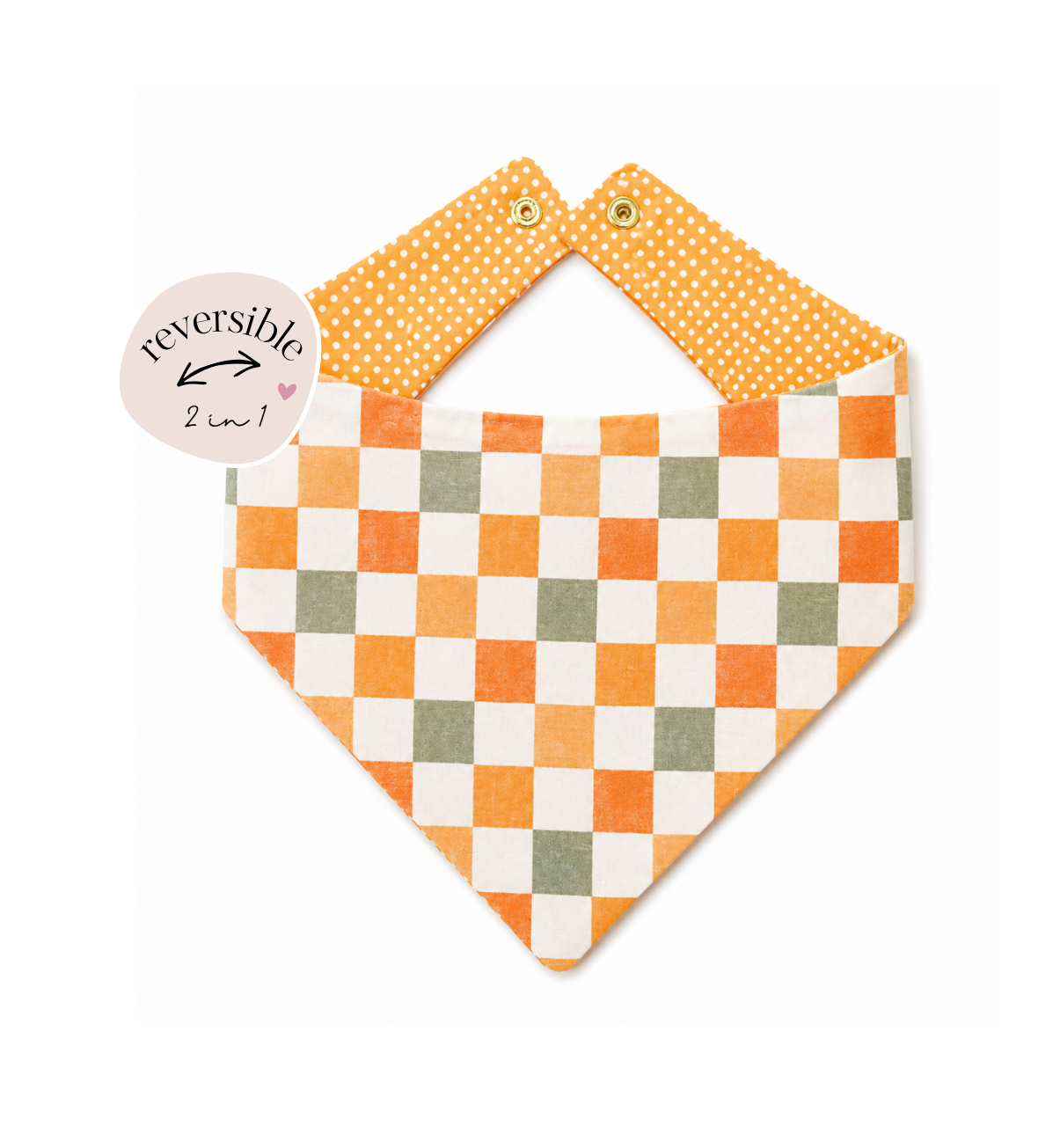 Pumpkin Patch Plaid Reversible Bandana
